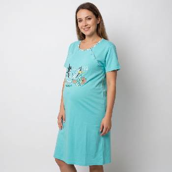 Нощница за кърмачки в ментово зелено с щъркел