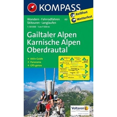 Kompass 60 Gailtaler Alpen Karnische Alpen Oberdrautal 1:50 000 turistická mapa