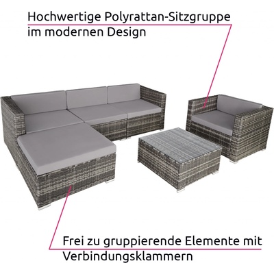 tectake Zahradní ratanový nábytek Milano - šedá – Zbozi.Blesk.cz