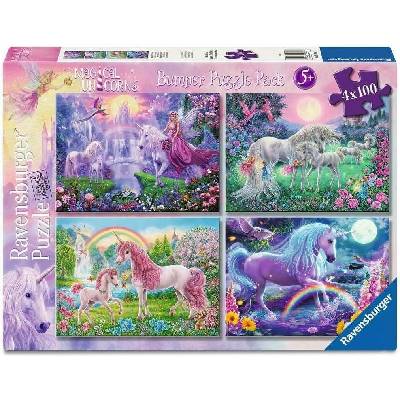 Ravensburger sada Jednorožci 4x100 dílků