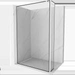 Mexen Kioto стена за душ Walk-in 100 x 40 см, черна рамка, бяла - 800-100-212-20-70-040 (800-100-212-20-70-040)