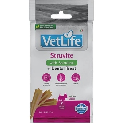 Farmina Vet Life Struvite Dental Treat Mini - Дентални стикове за кучета от мини породи - 60 гр, Италия - KVN0006004