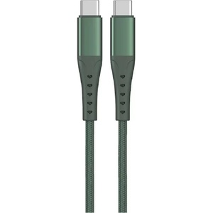 Lemontti Bending Type-C към Type-C алуминиев кабел, PD 65W, 1.2 м, зелен (LEMCSTCF60V)