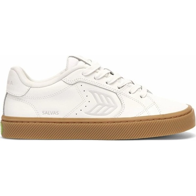 Cariuma SALVAS Leather Gum Warm White Ice Logo