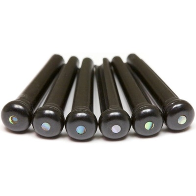 Graphtech PP-2182-00 TUSQ Traditional Style Bridge Pins Black w Inlay