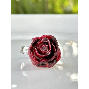 Meganflo Пръстен "Нежна триизмерна роза бордо