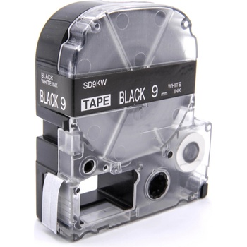 Compatible Epson LK-SD9KW, 9mm x 9m, бял печат / черен фон, съвместима лента (LKSD9KW)