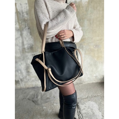 Grosso Čierna kabelka na rameno 2v1