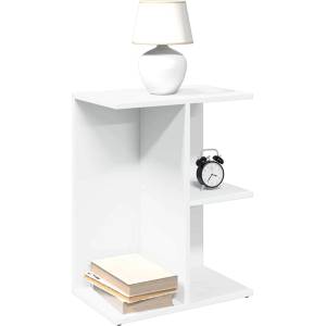vidaXL vidaXLL Нощна масичка бяла 46, 5x29x61 cm Инженерна дървесина (858650)