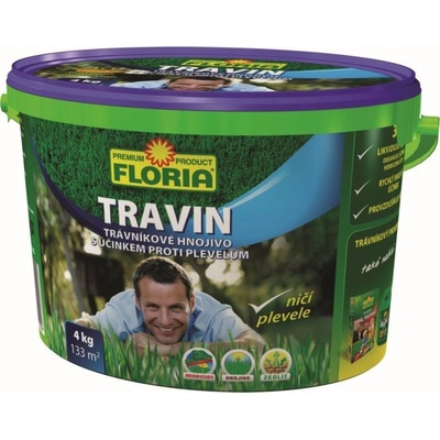 Floria TRAVIN Trávnikové hnojivo s účinkom proti burinám 3v1 4 kg