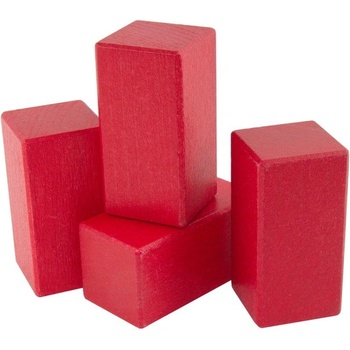 DrKO dřevěný hranol 8 x 4 x 4 cm 1ks červená