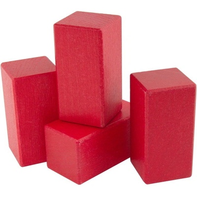 DrKO dřevěný hranol 8 x 4 x 4 cm 1ks červená