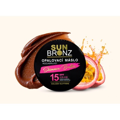 Vivaco SUN BRONZ opalovací máslo s rozjasňujícími glitry SPF15 100 ml