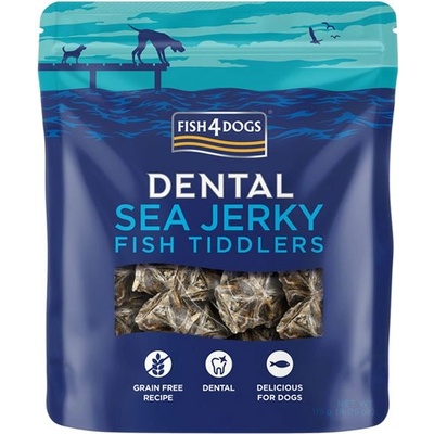Fish4Dogs Дентални морски джерки рибни хапки 115 г