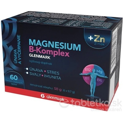 Glenmark Magnesium B-Komplex+ Zinok 60 tabliet