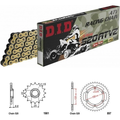 D.I.D Řetězová sada GOLD Husqvarna TX 125 17-19