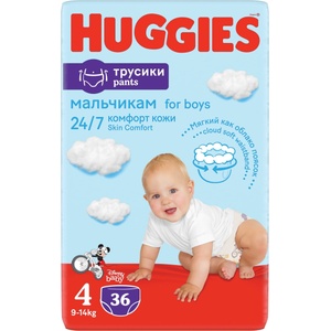 Huggies Бебешки пелени гащи Huggies - за момче 4, 36 броя (7590)