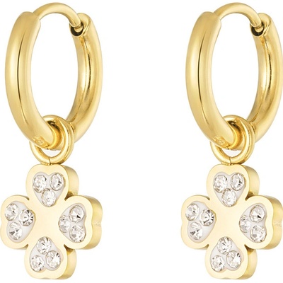 Ornamenti pozlacené náušnice Clover zirkon gold OOR300162