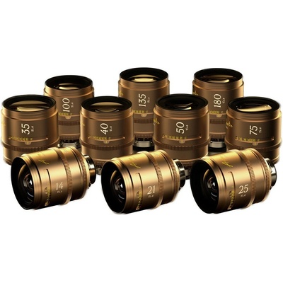 DZO Optics DZOFILM Arles Lustre 14/21/25/35/40/50/75/100/135/180mm(PL_Gold_Case_10pcs_Metric)