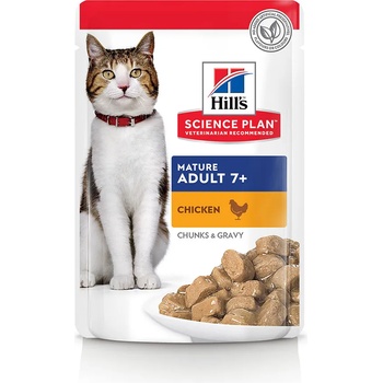 Hill's 12x85г Mature Adult Science Plan Hill's, консервирана храна за котки - пиле