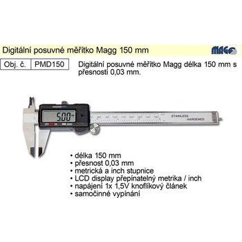 Magg PMD150 Posuvné měřítko digitální 150 mm + kufr