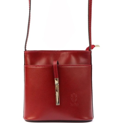 Dámská malá kožená crossbody kabelka 205 MN tmavěčervená