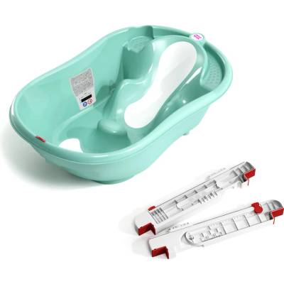 OK BABY SET Vanička rostoucí protiskluzová Onda Evolution Sky blue podpůrné lišty na vanu