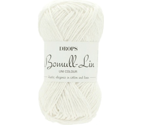 Drops Bomull Lin 01 biela
