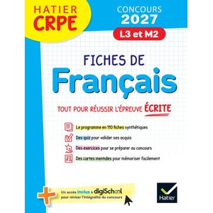 Hatier CRPE - Fiches de Français - Epreuve écrite d'admissibilité - 2027 - L3 et M2 (2026)