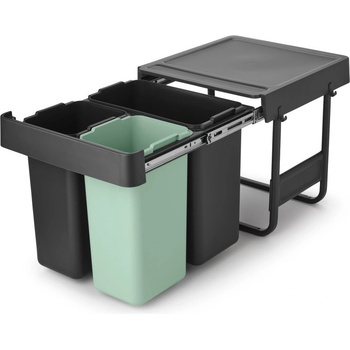 Brabantia Вградено пластмасово кошче за боклук за рециклиране в цвят мента и тъмносиво 40 l Sort&Go - Brabantia (232541)