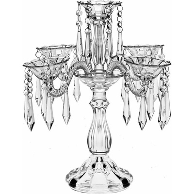 Svícen z křišťálového skla, 5 ramenný, Crystal Bohemia