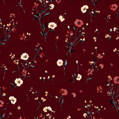 Takoy Softshell zimní mini bordó květiny Floriette