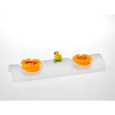 DT GLASS Trubicový svícen ARC na 2 svíčky pískovaný - kuřátko