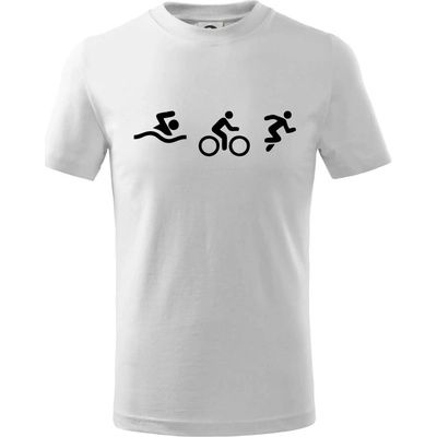 triathlon postavy tričko dětské bílá