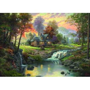 Schmidt Spiele - Puzzle Kinkade: Cottage by the stream - 1 000 piese