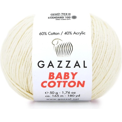 Gazzal Příze Baby cotton 3437 smetanová