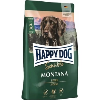 Happy Dog Sensible Montana - чувствителни и капризни кучета от средни и големи породи с конско месо и безглутенов картоф, 10 кг, Германия - 60485