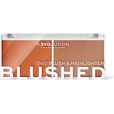 Revolution Relove Colour Play Blushed Duo Blush & Highlighter paletka s rozjasňovačom a lícenkou Queen 5,8 g