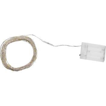 ISO 7267 Světelný řetěz na baterie 100 LED studená bílá 10 m