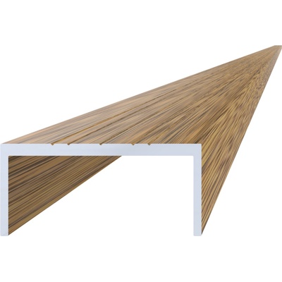 Hliníkový U profil 50x22x6000 mm, s povrchovou úpravou, práškové lakování se strukturou - ořech