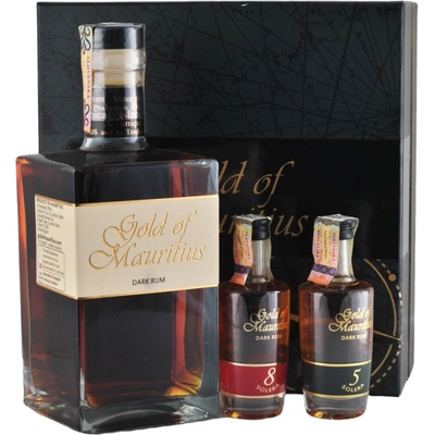 Gold of Mauritius Dark Rum 2 x 0,05 l + 40% 0,8 l (kazeta)