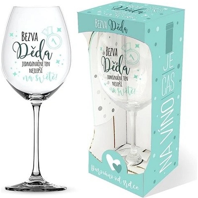 Nekupto Sklenice na víno Bezva děda jednoznačně ten nejlepší na světě 440 ml