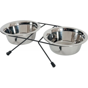 Miska nerez stojan+2 misky pes STEEL 1,3 l Zolux