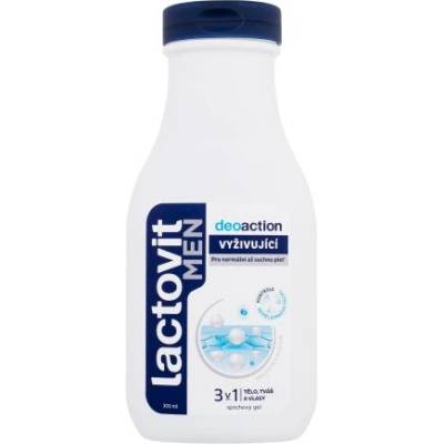 Lactovit Men Deoaction подхранващ душ гел 3в1 с дезодориращ ефект 300 ml за мъже
