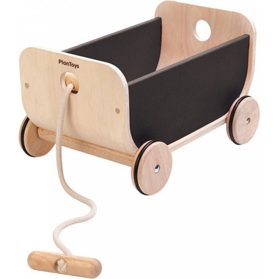 PlanToys Dřevěný vozík černé