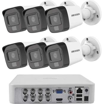 HIKVISION Комплект ZK6125W с 6 Камери 2MP Dual-Light Аудио и 1TB Диск (ZK6125W)