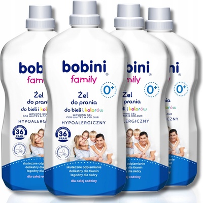 Bobini Family prací gel Bílého a Barevného Prádla 4 x 1,8 l
