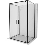 Mexen Exo-3S 3-стенна душ кабина с отваряне 100 x 110 см, прозрачна, черна (8182-100-110-70-00-3S)