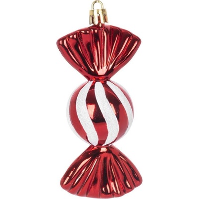 MagicHome Ozdobasada 4 ks 11,5 cm cukríky červené na vianočný stromček