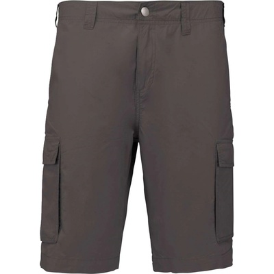 Pánské lehké bavlněné bermudy Multipocket uhlí světle šedé